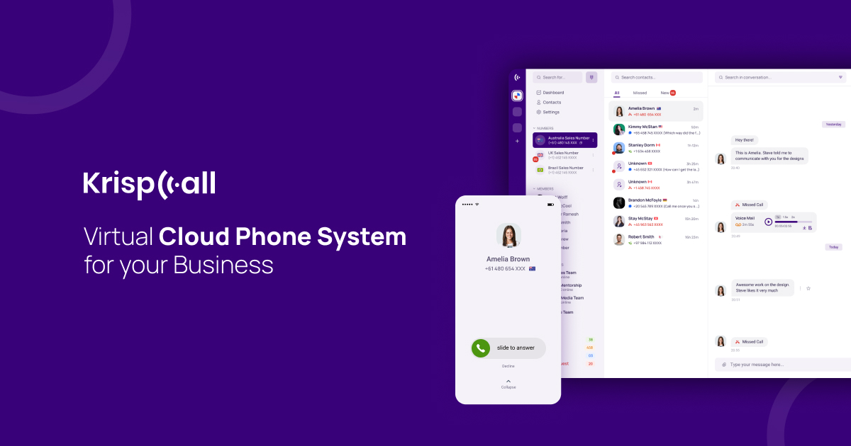 krispcall cloud-based phone system