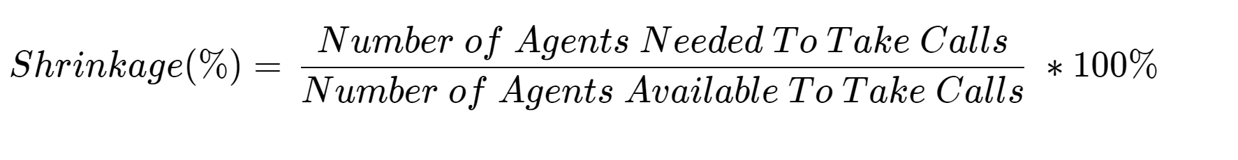 call center shrinkage in terms of number of agents