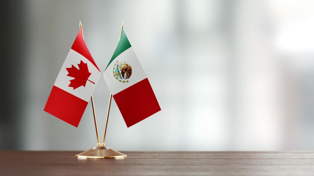 Canada and Mexico flags