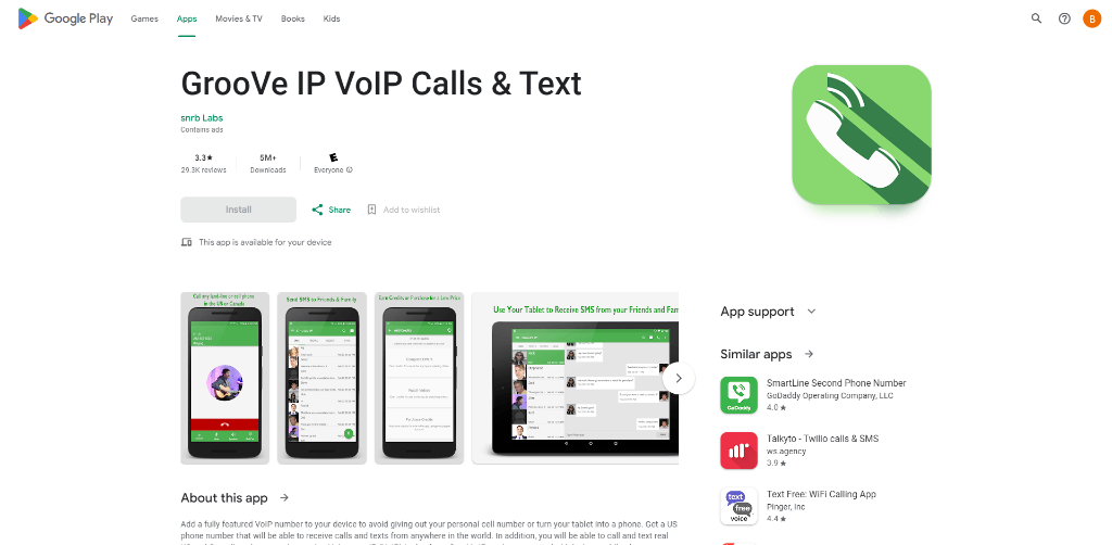 groove ip voip calls & text