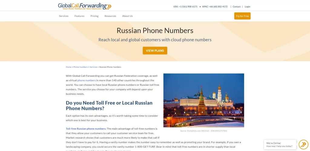 globalcallforwarding russia virtual number