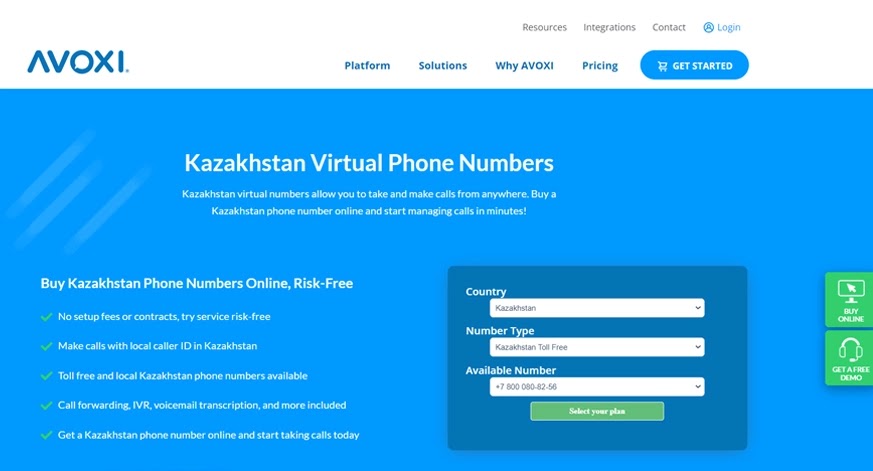 AVOXI kazakhstan Virtual Phone Number