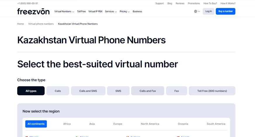 Freezvon Kazakhstan Virtual Phone Number