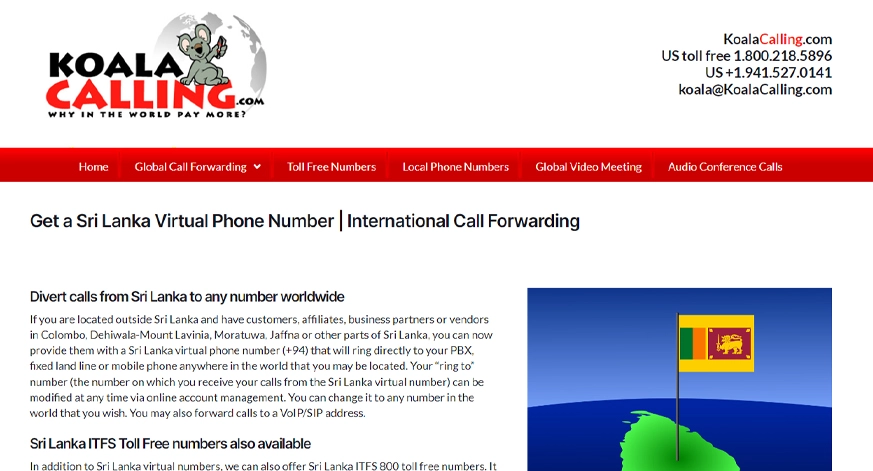 KoalaCalling Sri Lanka virtual number