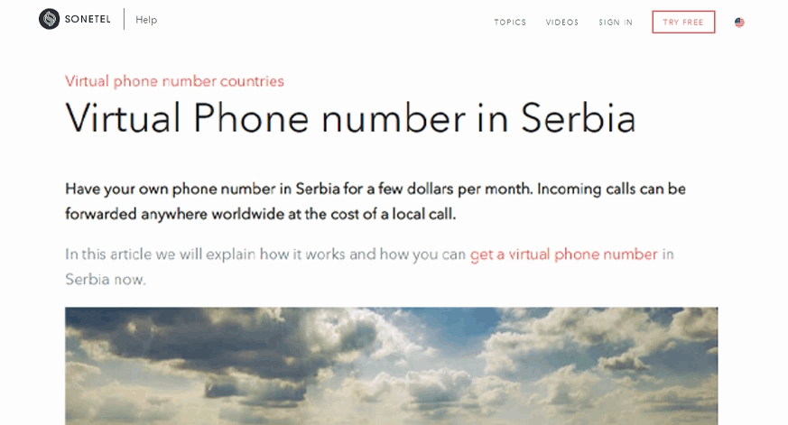 sonetel serbia virtual phone number