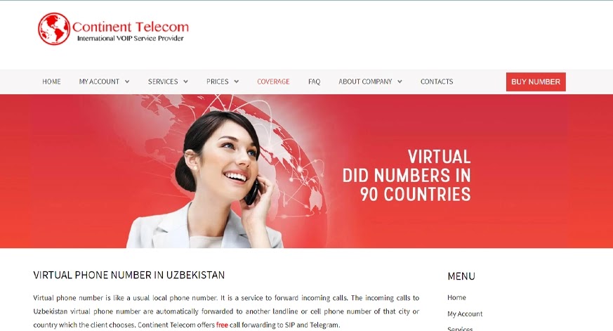 uzbekistan continent telecom virtual phone number