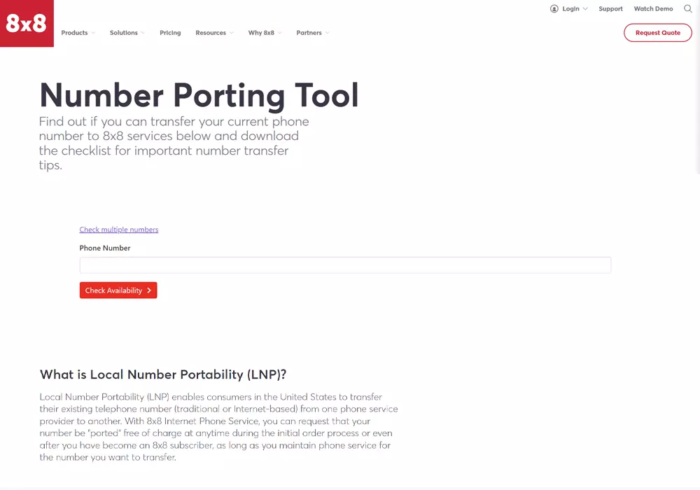 8*8  number port tool