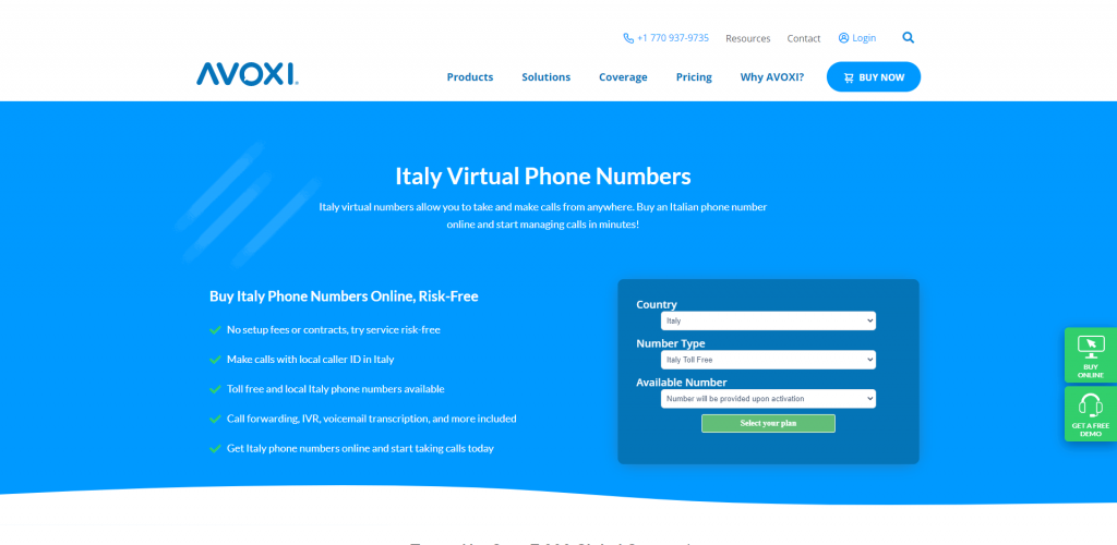 avoxi italy virtual number