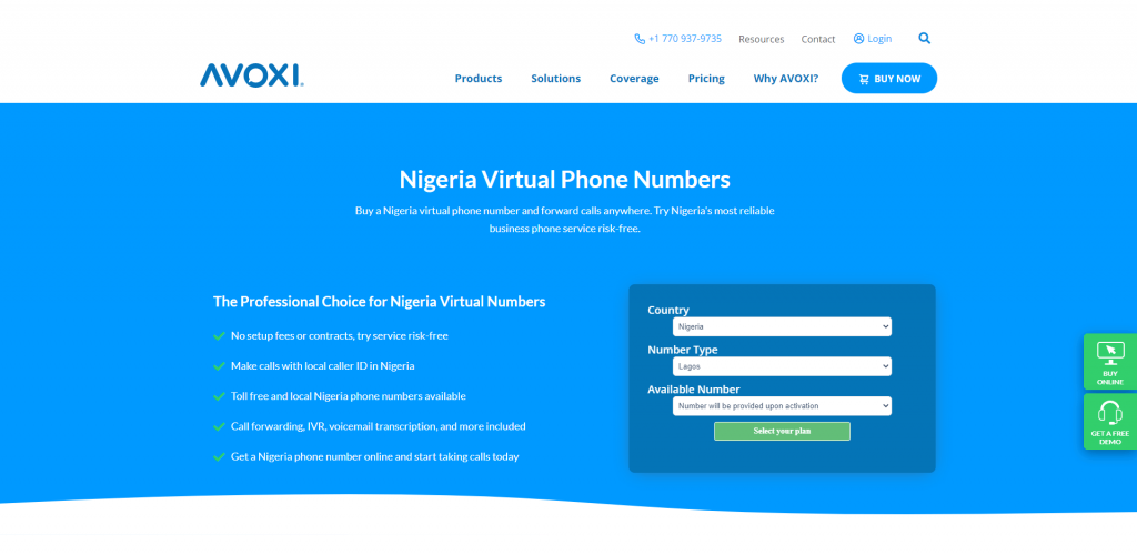 avoxi nigeria virtual number