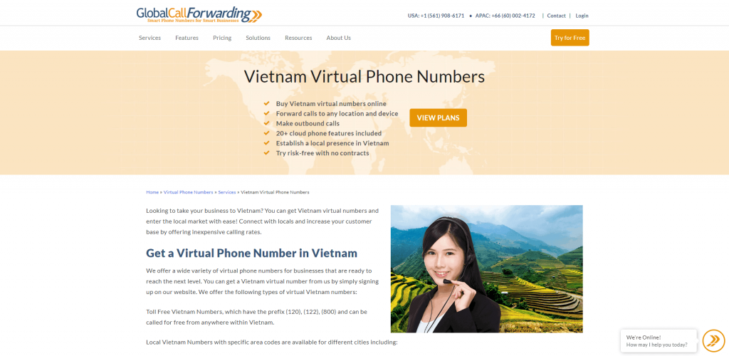 globalcallforwarding vietnam number