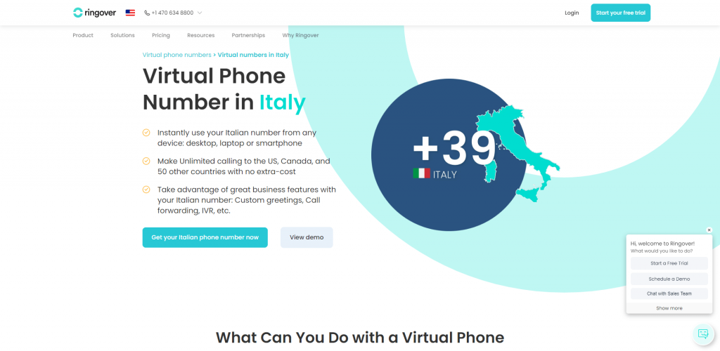 ringover italy virtual number