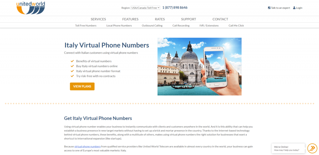 unitedworldtelecom italy virtual number