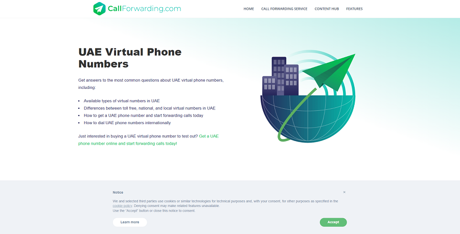 Callfowarding as a UAE virtual phone number provider