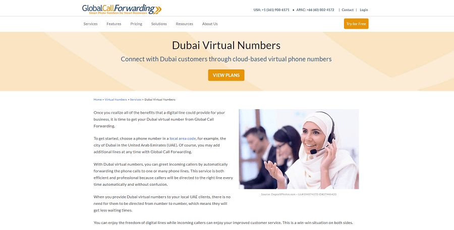 Dubai virtual numbers