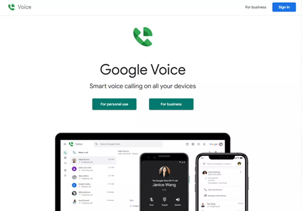 google voice homepage