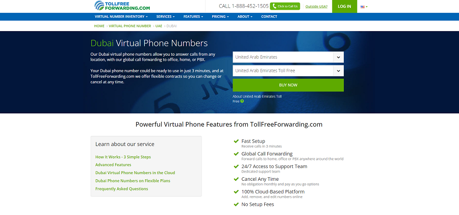 TollFreeFowarding as Dubai virtual phone number provider