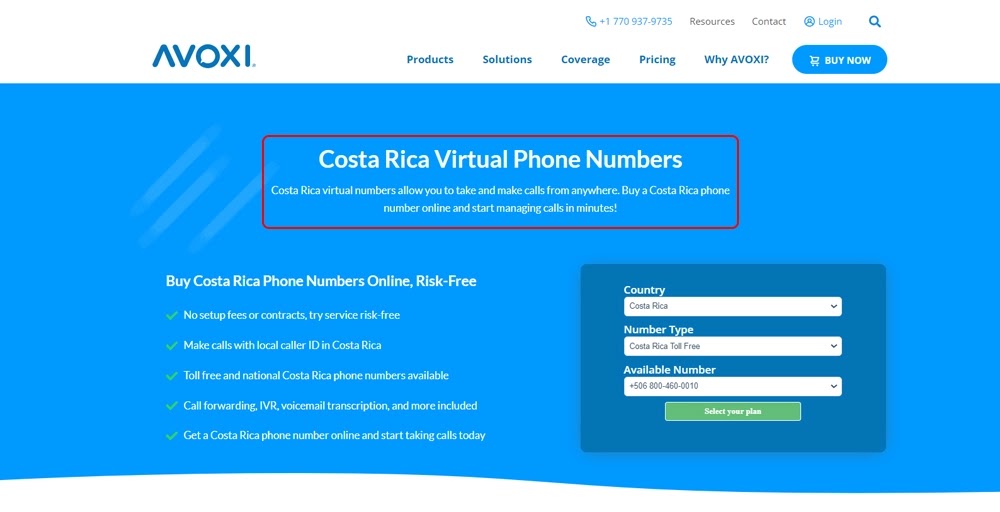 Avoxi Costa Rica Phone Number 1