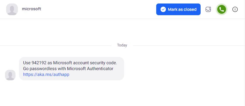 Hotmail verification code in virtual number 1 1