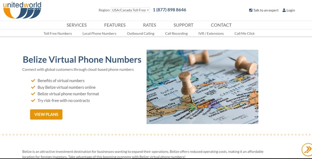 UnitedWorldTelecom Belize Virtual Number