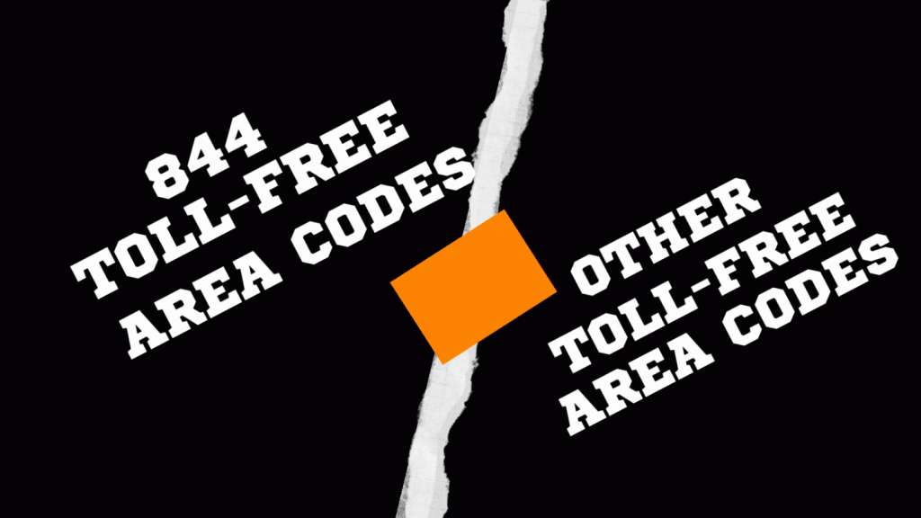 Are there any differences between 844 area codes and toll free area codes