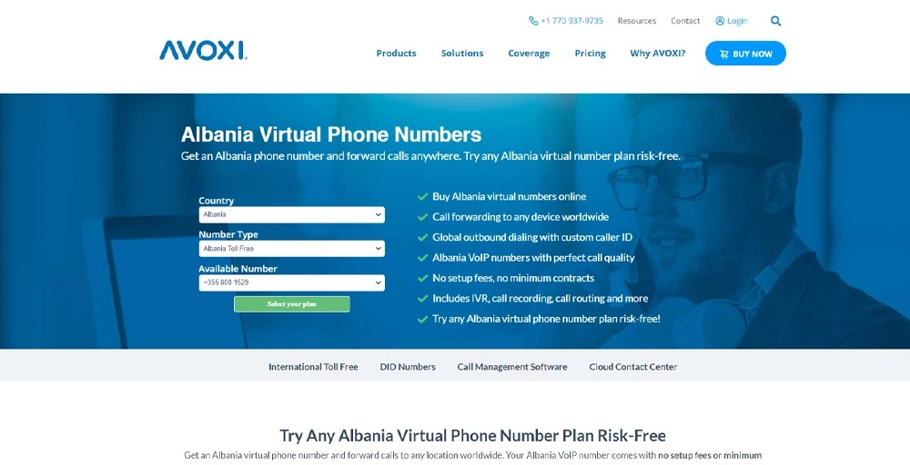 Avoxi Albania Virtual Phone Number
