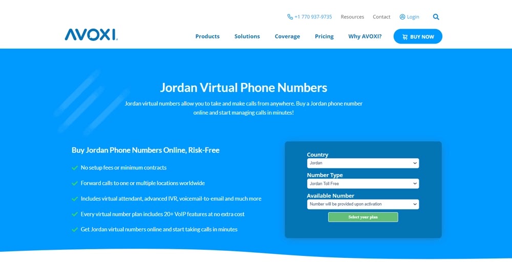 Avoxi Jordan Virtual Number 1