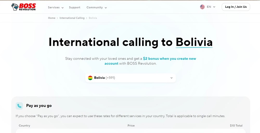 BossRevolution Bolivia Virtual Number 1