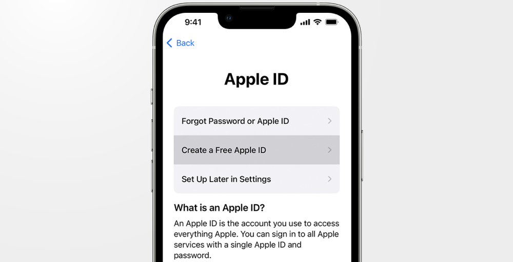 Creating an Apple ID on IPad 1