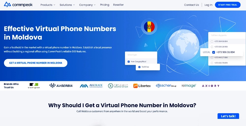 Moldova Virtual Phone Number Commpeak
