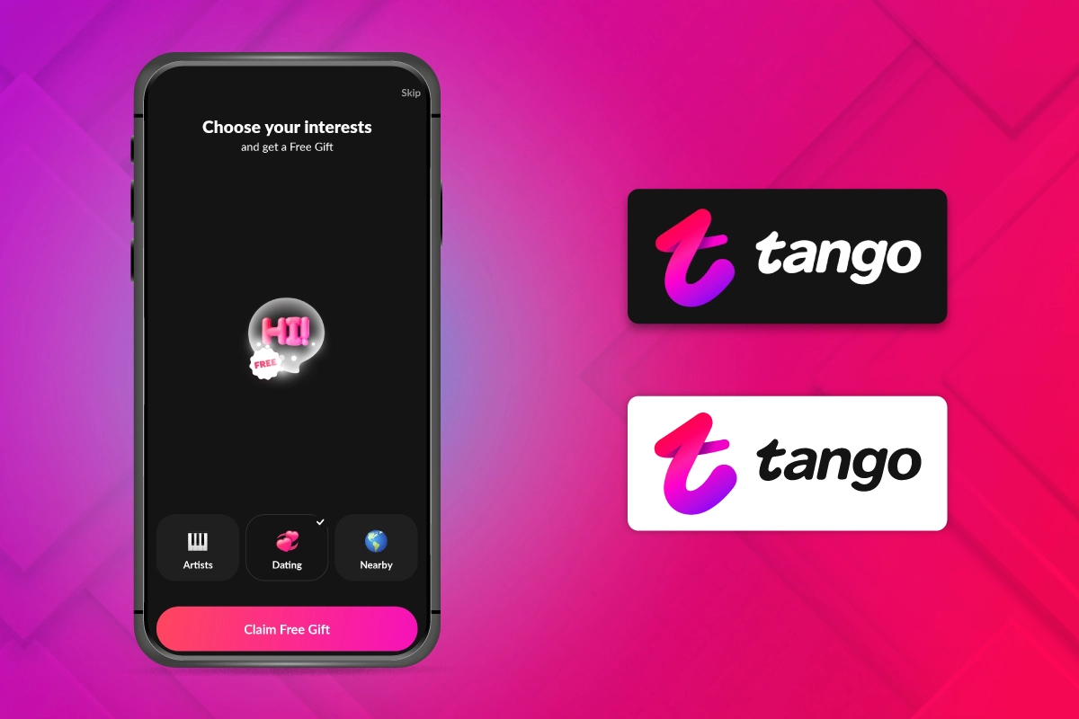 Select Interest and claim free gifts from Tango App