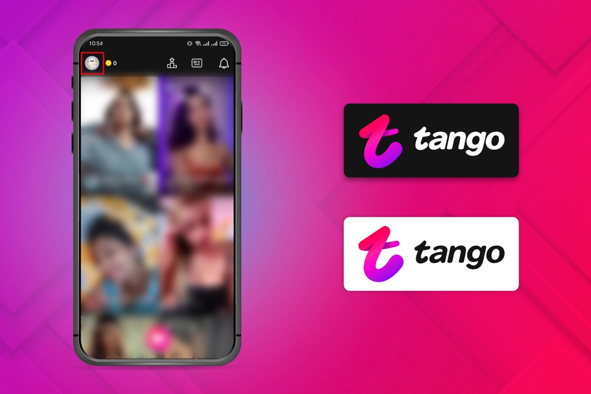 click on Tango account icon