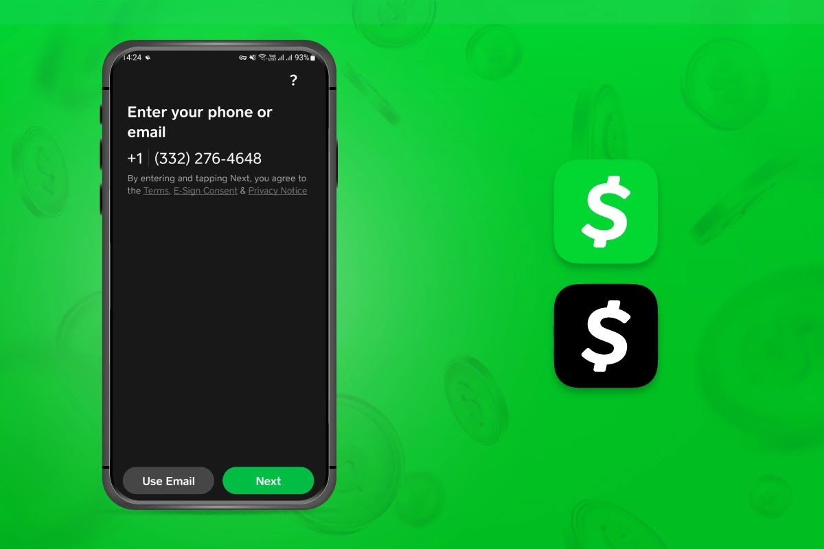 enter virtual phone number while creating cash app account