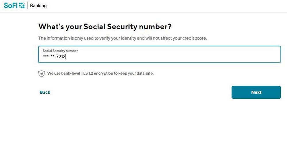 enter your social security number in sofi