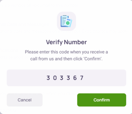 verify the number with OTP