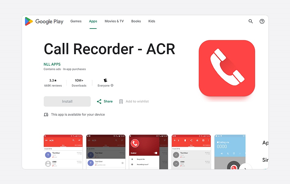 call recorder ACR