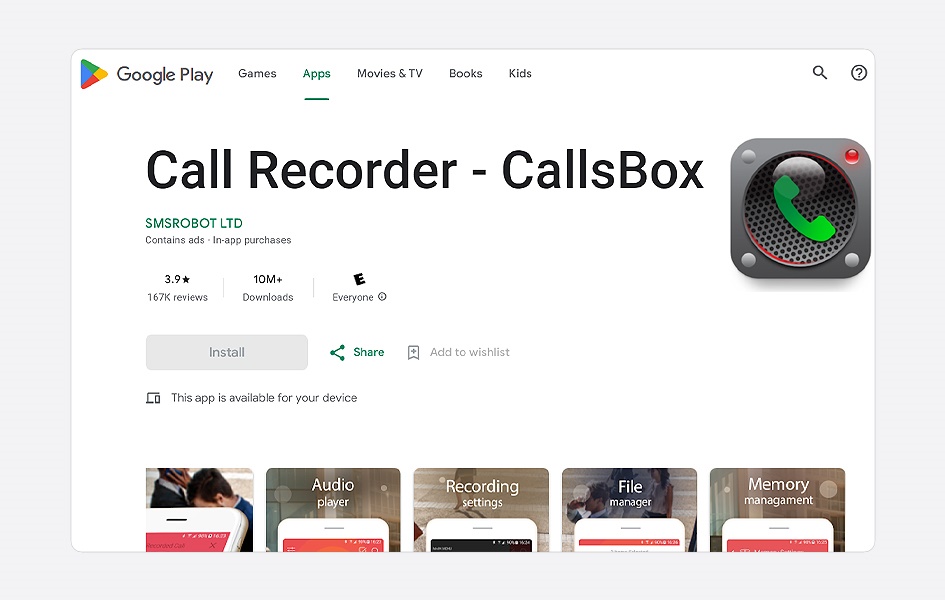 CallsBox call recorder