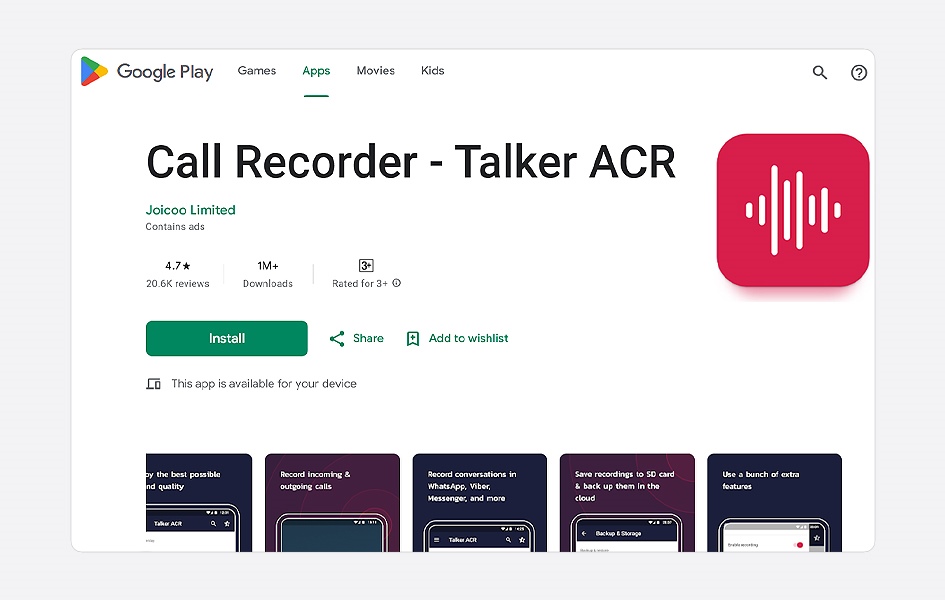 Talker ACR call recorder