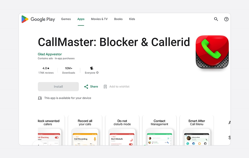 CallMaster blocker and callerid