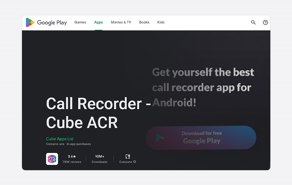 Cube ACR call recorder