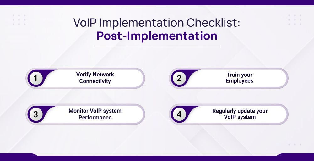 VoIP Implementation Checklist - Post