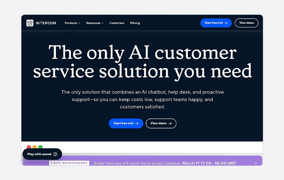 Intercom as customer service automation software