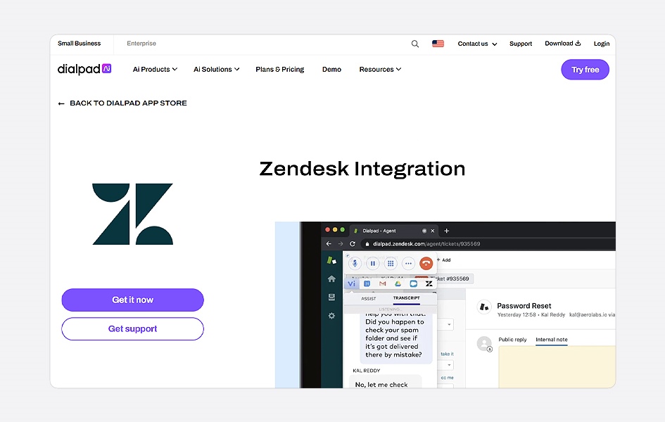 Dialpad Zendesk integration