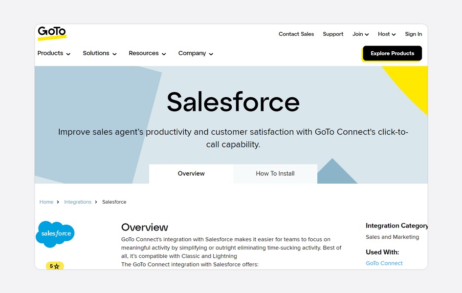 GotoConnect Salesforce integration