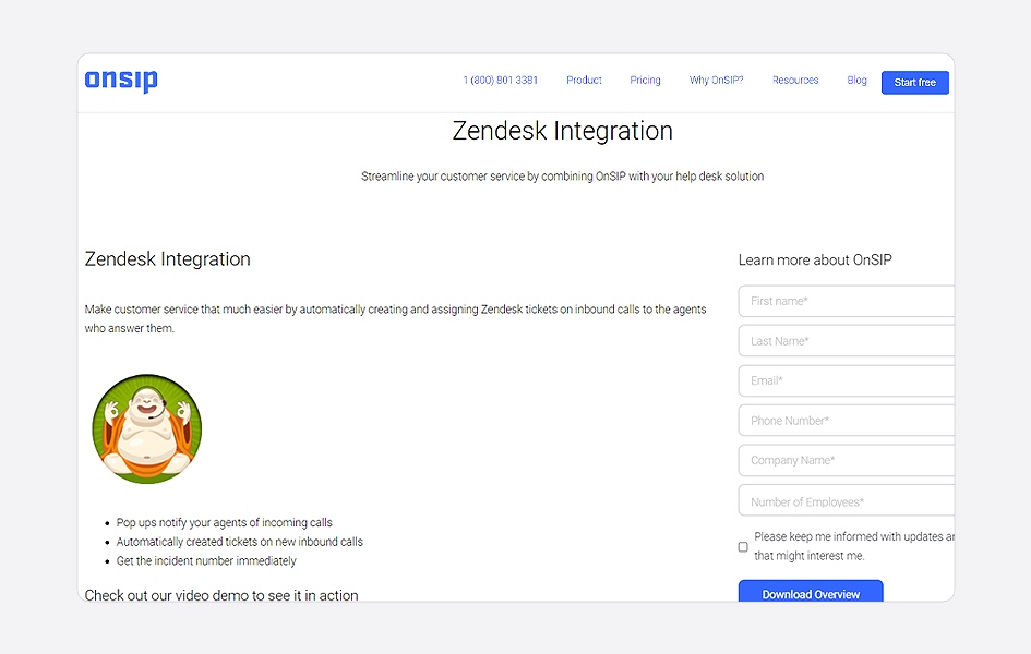 Onsip Zendesk integraion