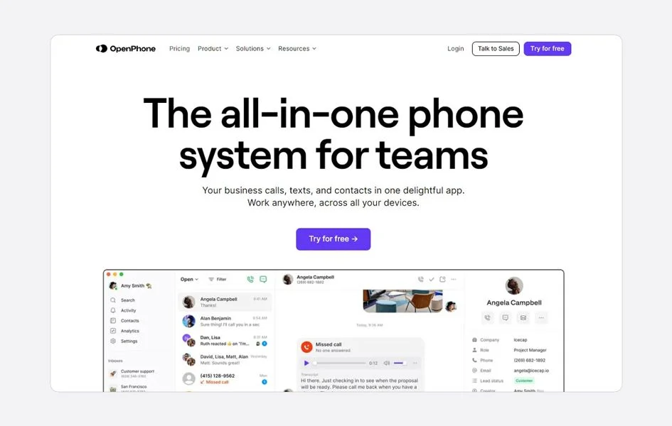 OpenPhone - small business phone system