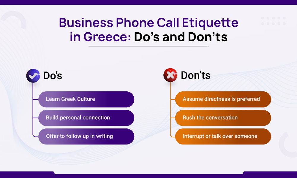 business phone call etiquette in greece