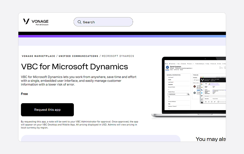vonage Microsoft Dynamics 365 Business VoIP Providers