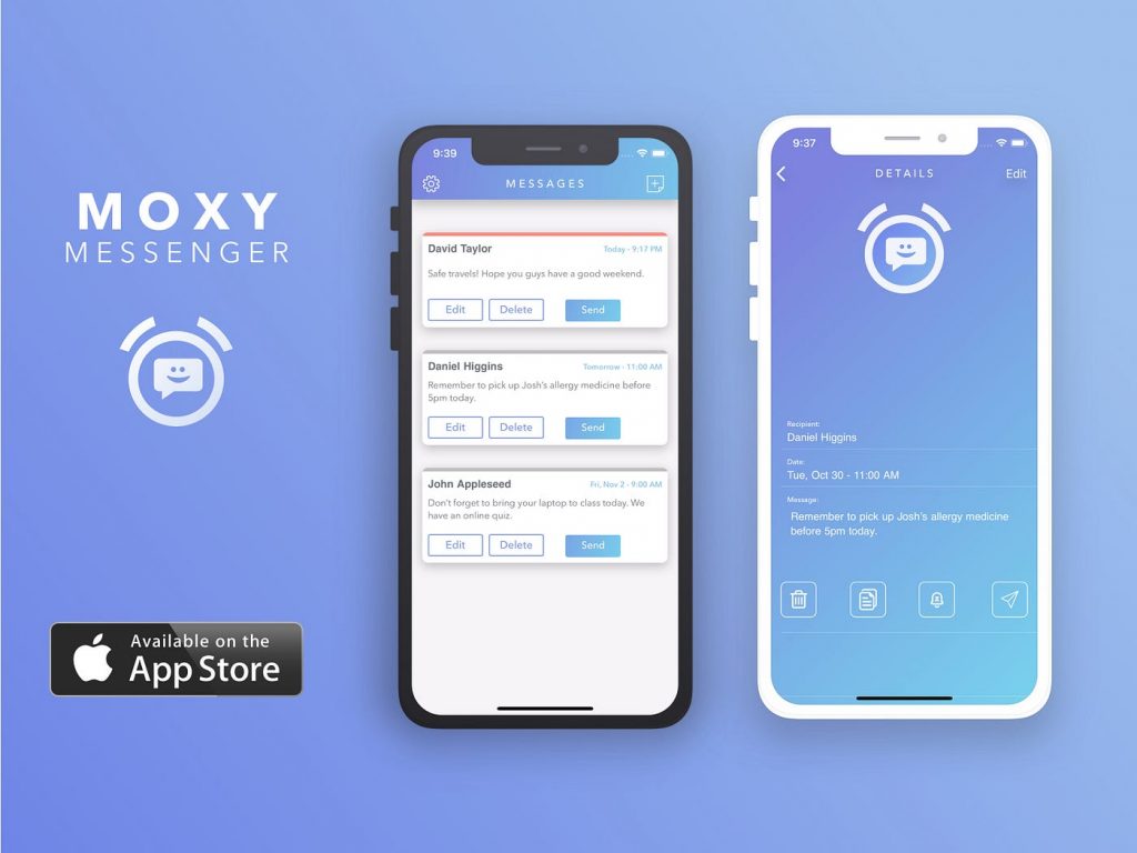 Moxy Messenger - Schedule a text on iPhone using third-party apps