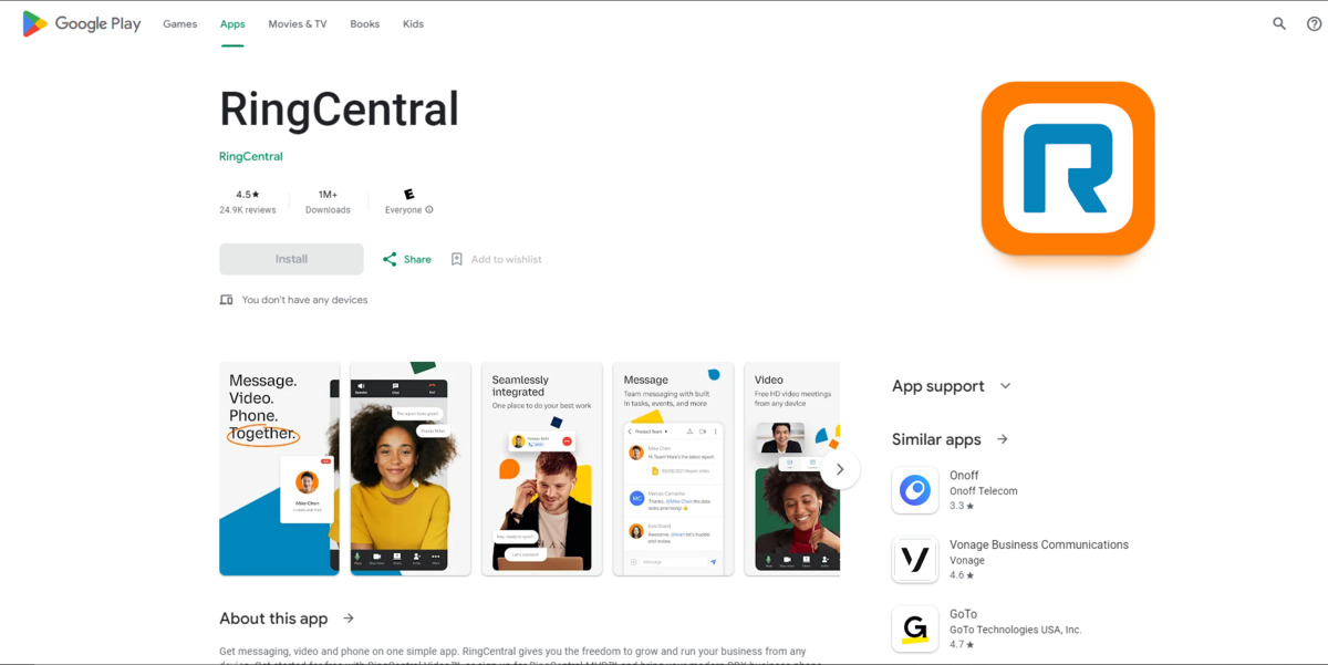 RingCentral as group messaging platform