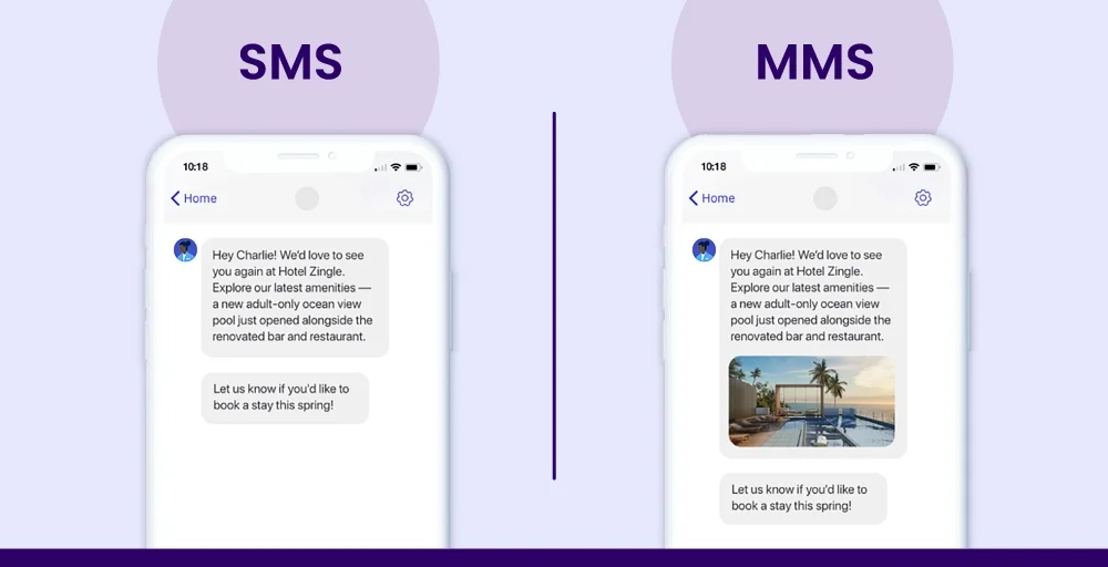 A side by side comparison of sms vs mms